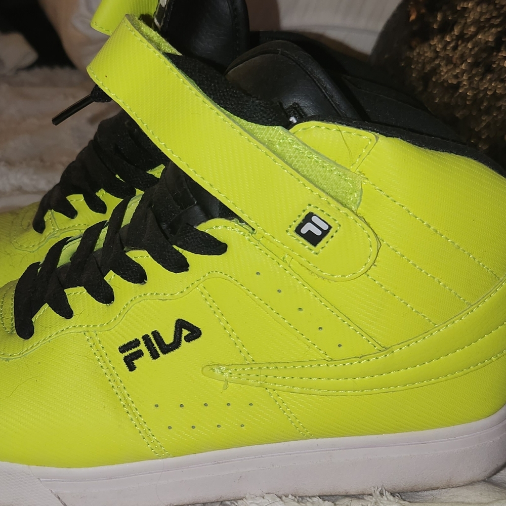 Fila Neon Yellow High-Top Sneakers